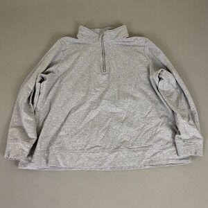 Studio Park Sweatshirt Pullover Top Women's XL Gray Quarter 1/4 Zip Cotton Blend